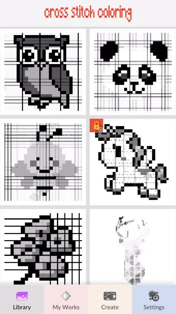 Cross Stitch Coloring Screenshots