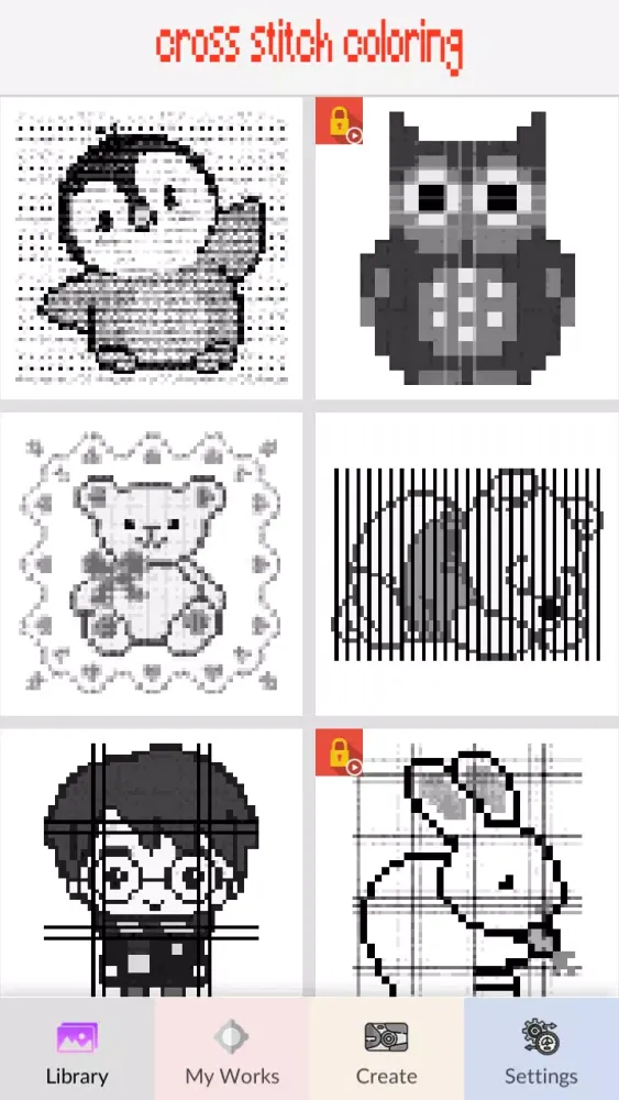 Cross Stitch Coloring Screenshots