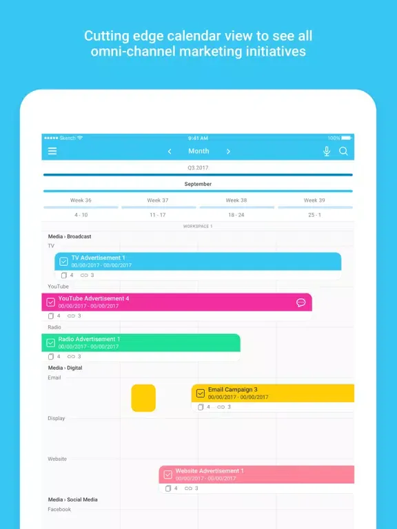 Tangkapan skrin Marketing Calendar iPad 