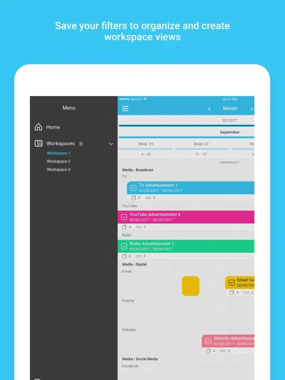 Tangkapan skrin Marketing Calendar iPad 