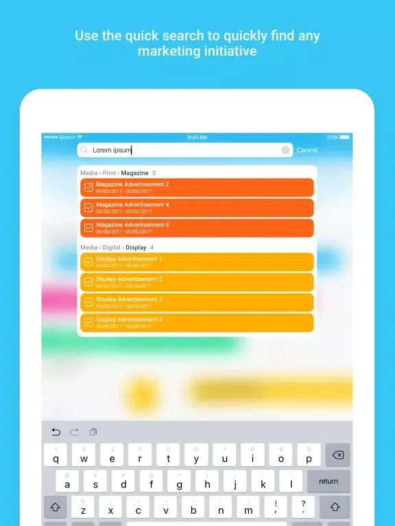 Tangkapan skrin Marketing Calendar iPad 