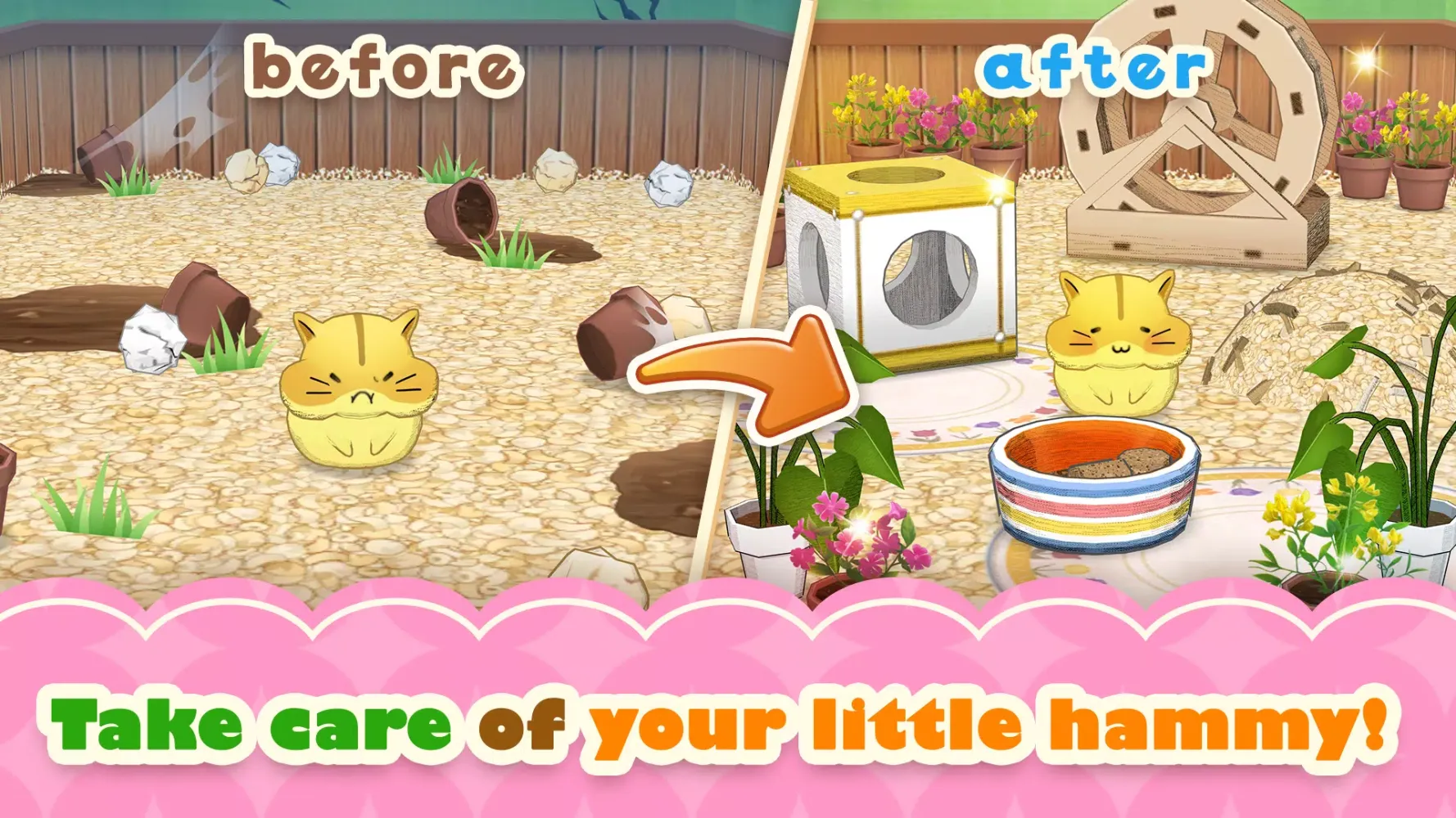 Capturas de tela do Hamster Life match and home
