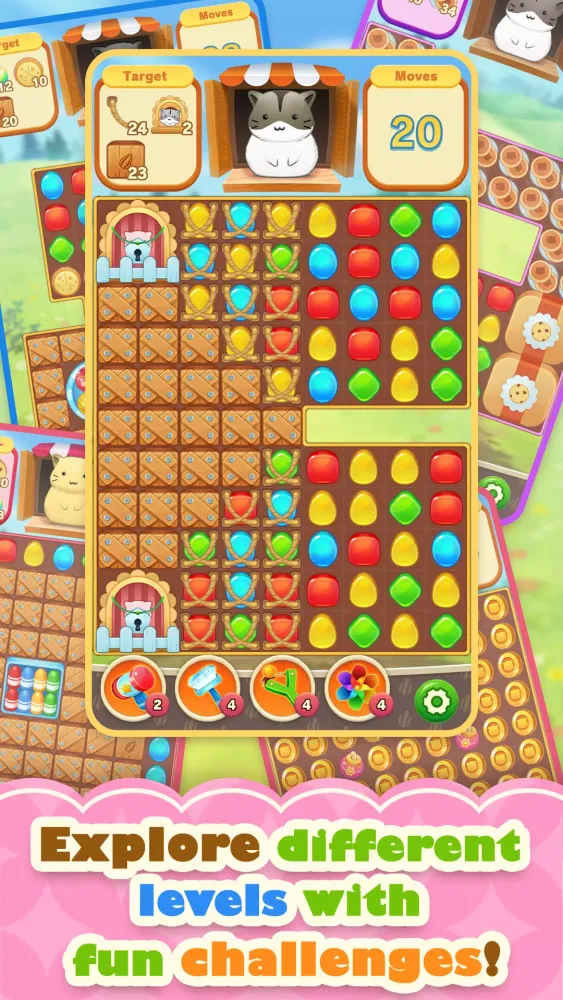 Capturas de tela do Hamster Life match and home