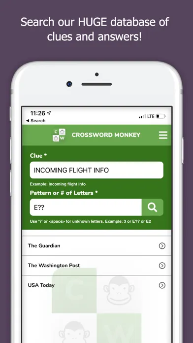 Captures d'écran de Crossword Monkey Solver