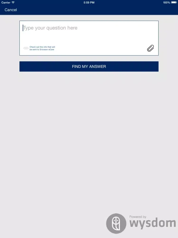 Tangkapan skrin Ericsson eCare iPad 