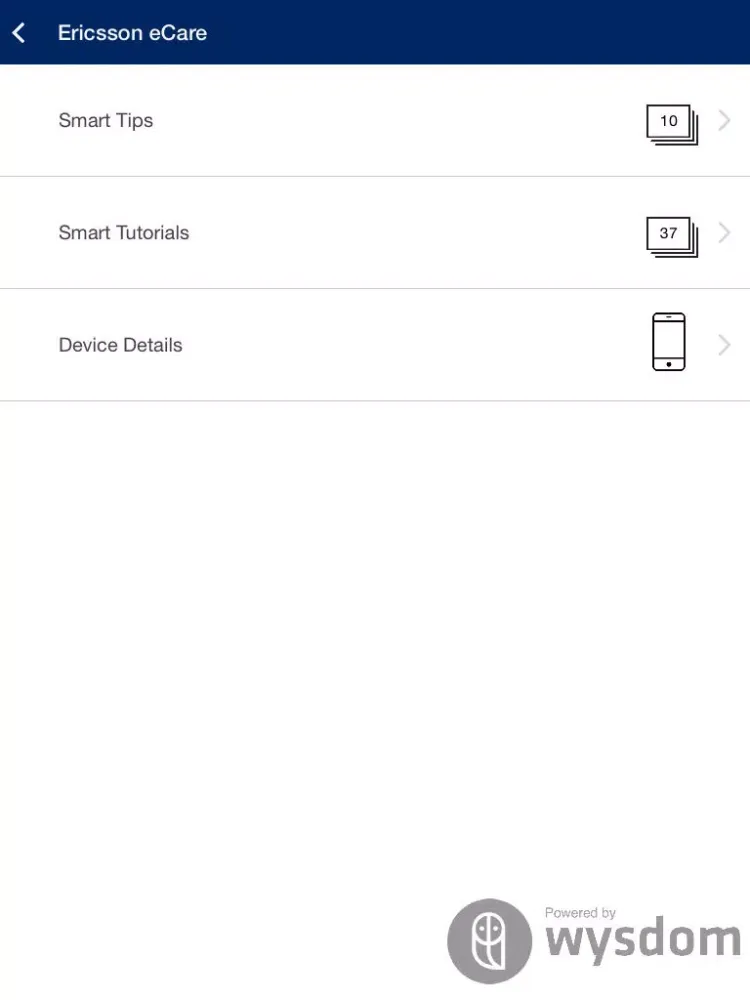 Tangkapan skrin Ericsson eCare iPad 