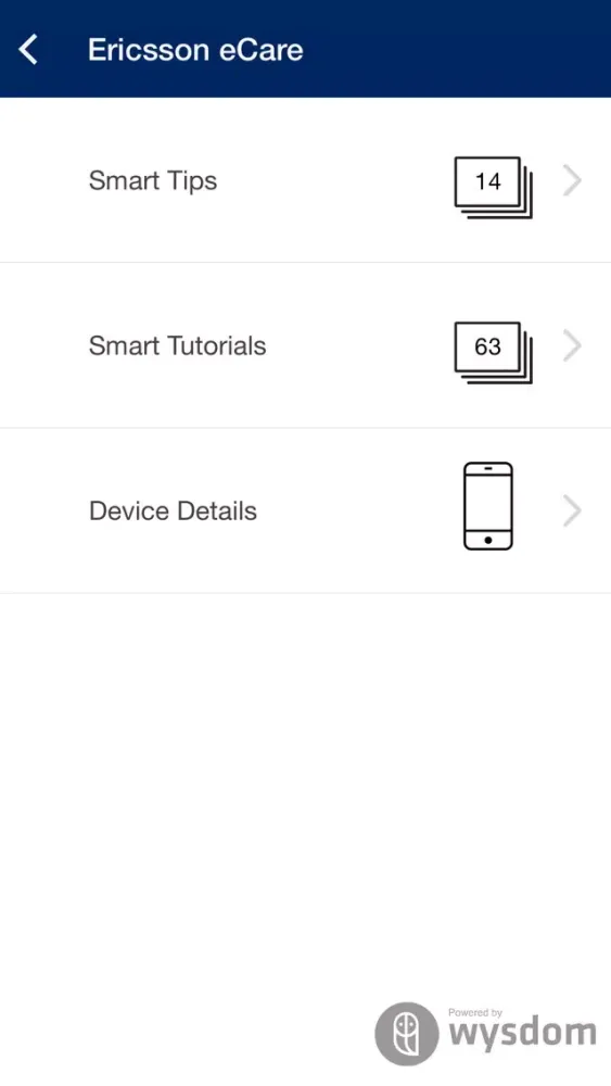 Tangkapan skrin Ericsson eCare