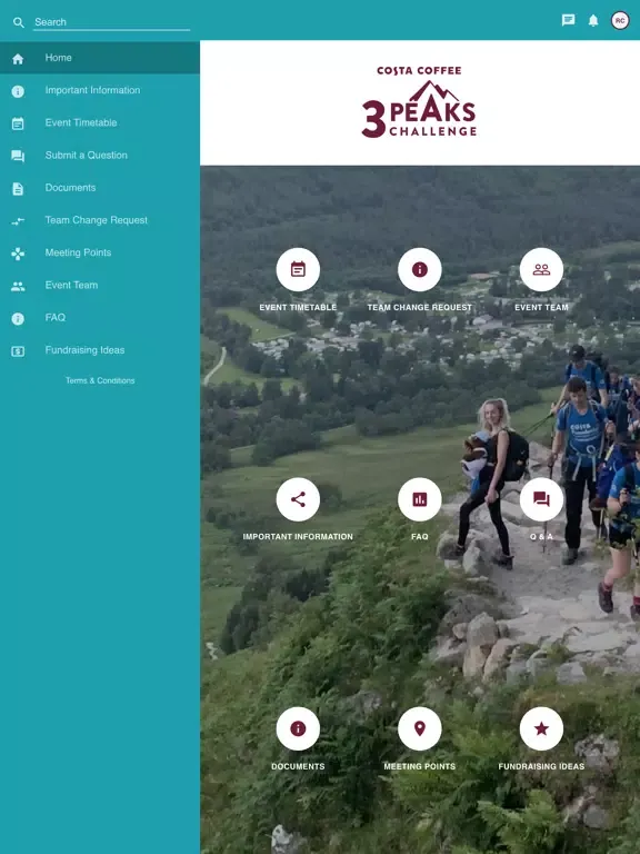 Tangkapan layar Costa 3 Peaks iPad 