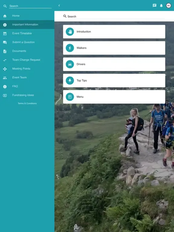 Tangkapan layar Costa 3 Peaks iPad 