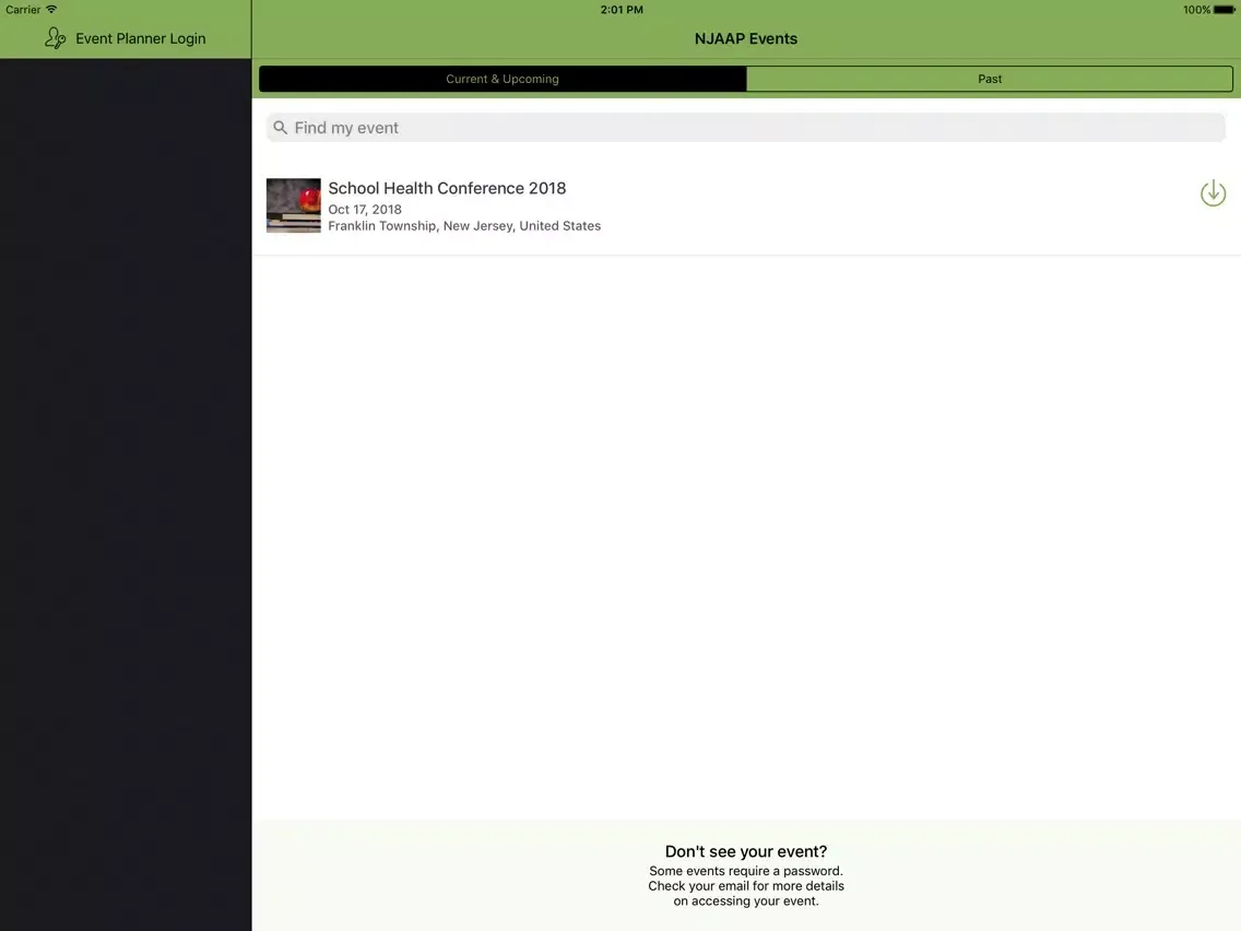 Tangkapan layar New Jersey Chapter, AAP iPad 