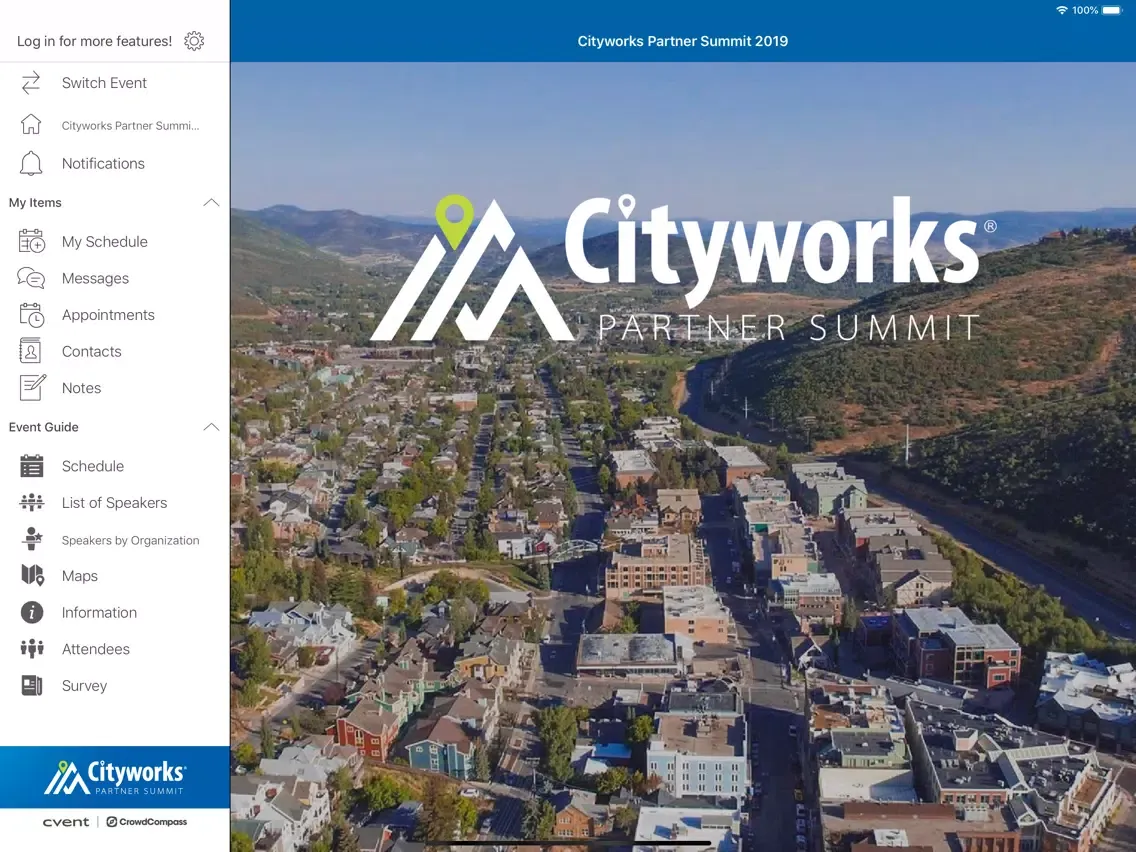 Capturas de pantalla de Cityworks Events iPad 