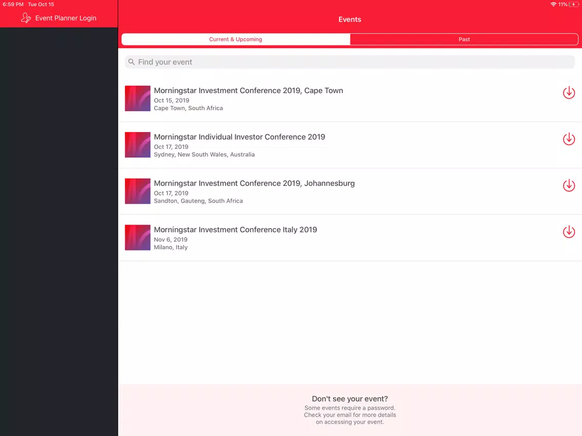 Morningstar Events iPad 应用截图
