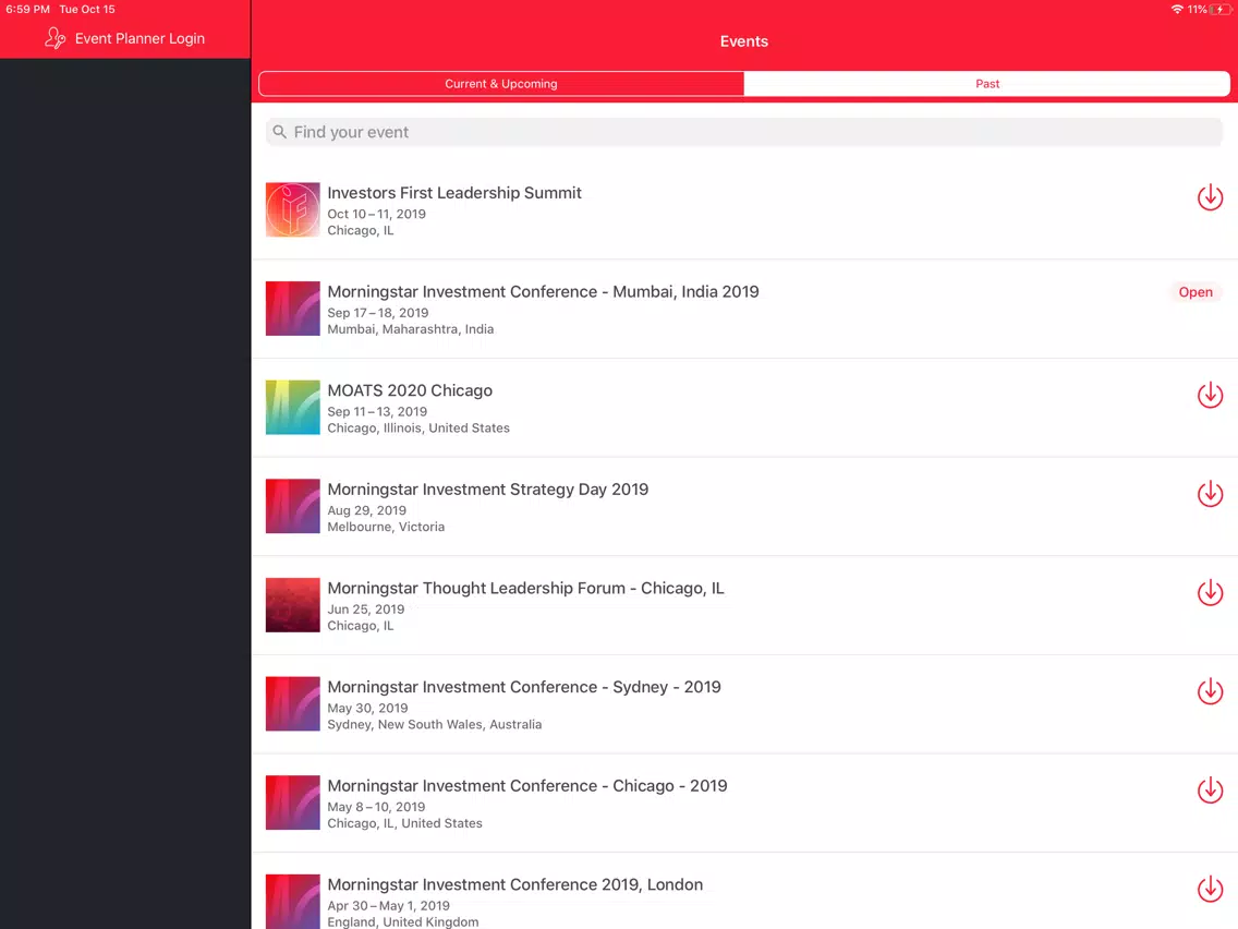 Morningstar Events iPad 应用截图