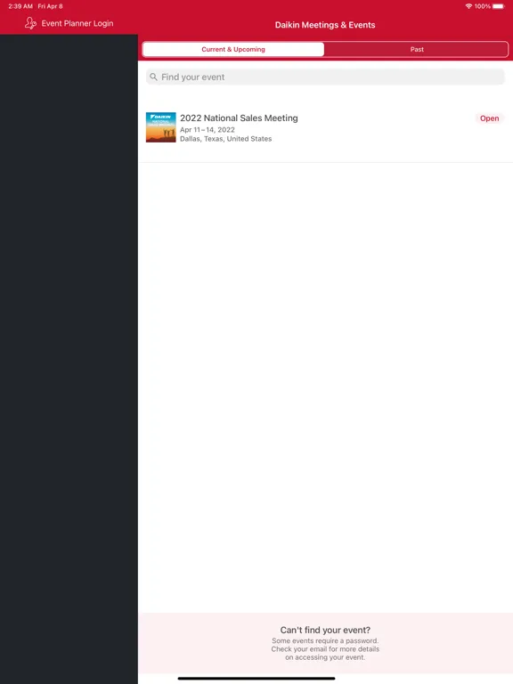 Daikin Meetings & Events iPad  स्क्रीनशॉट