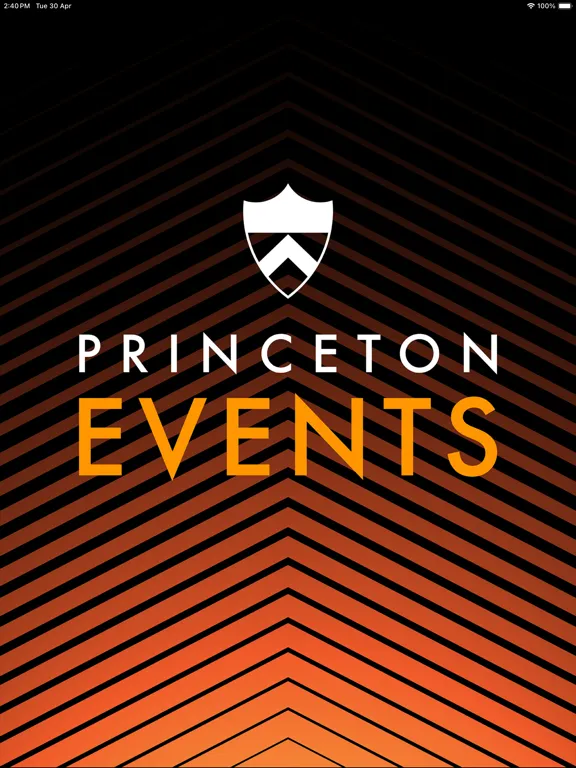 Ảnh chụp màn hình của Princeton Events iPad 