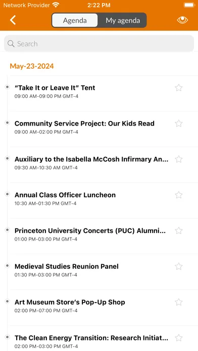 Ảnh chụp màn hình của Princeton Events