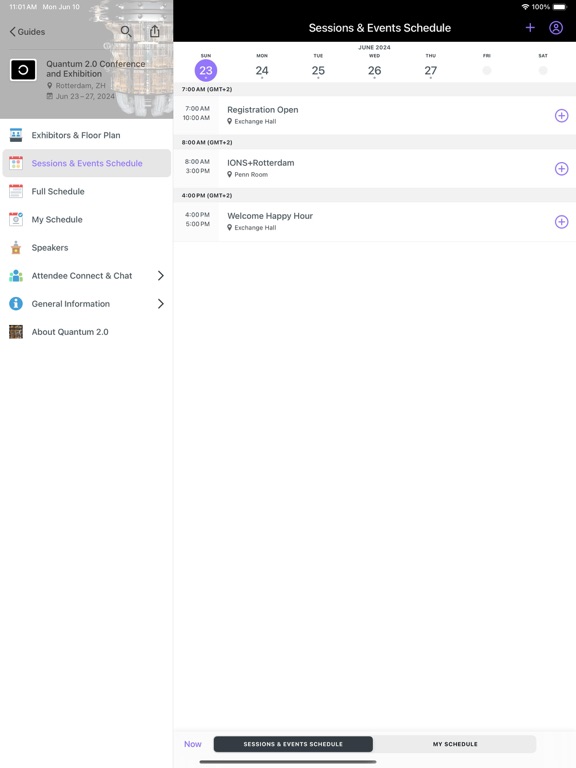 Optica Events iPad  Ekran Görüntüleri