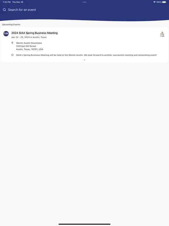 Скриншоты SIAA Events & Meetings iPad 