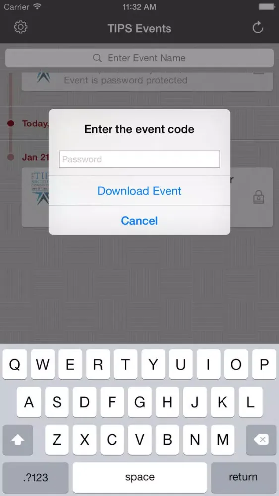 Captures d'écran de TIPS Events
