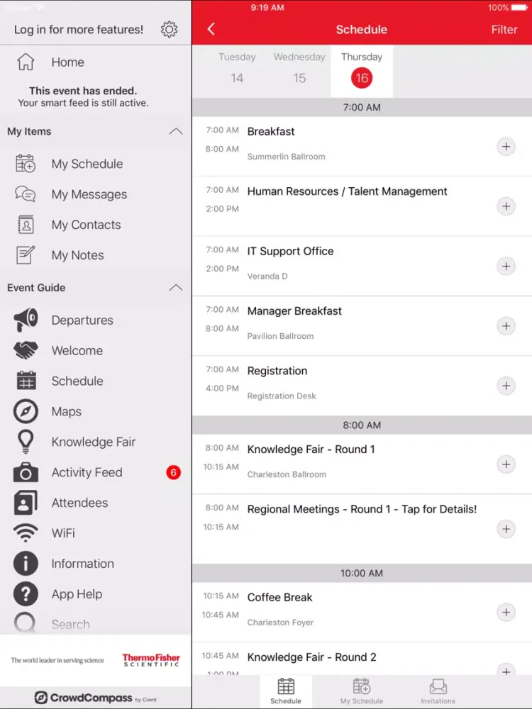 Thermo Fisher Meetings iPad 應用截圖