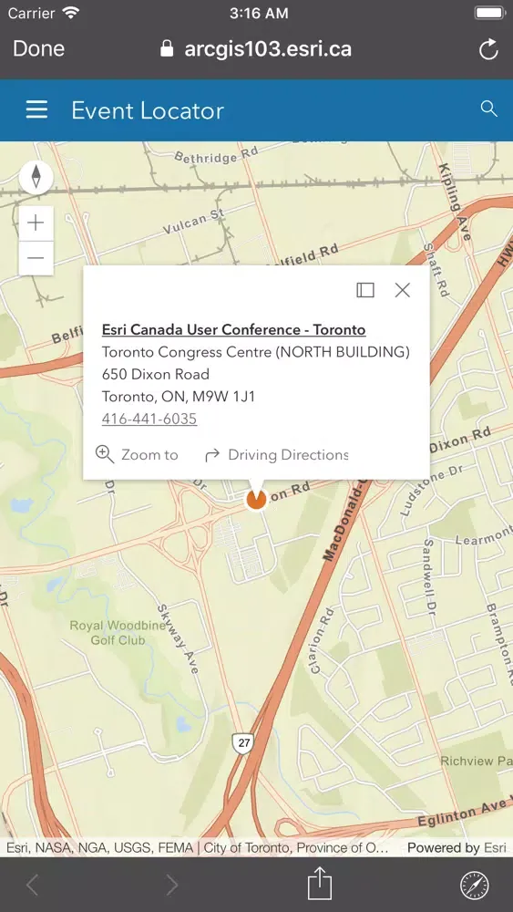 Esri Canada Events Screenshots