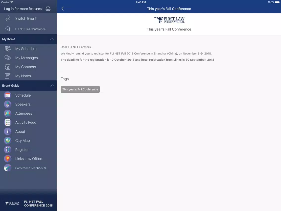 Screenshot di First Law International (FLI) iPad 