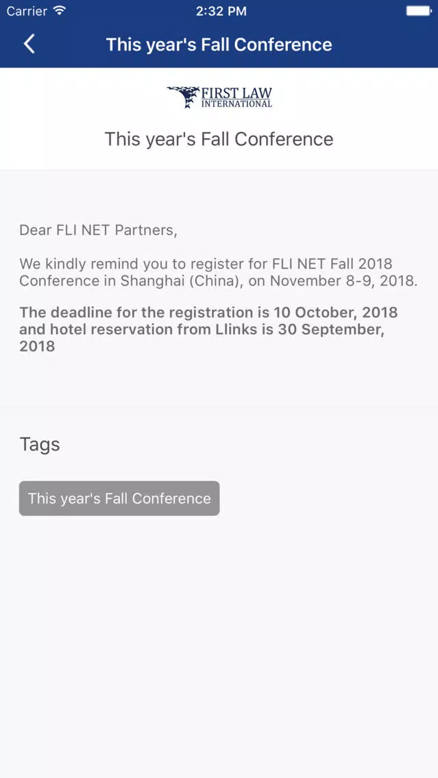 Screenshot di First Law International (FLI)