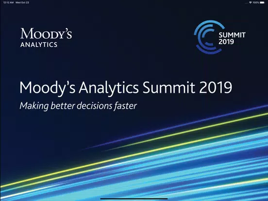 Tangkapan layar Moody's Events iPad 