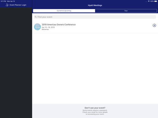 Hyatt Meetings iPad 应用截图