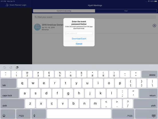 Hyatt Meetings iPad 应用截图