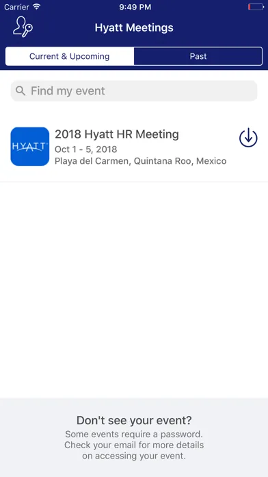 Tangkapan skrin Hyatt Meetings