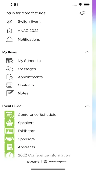 Screenshot di ANAC Events