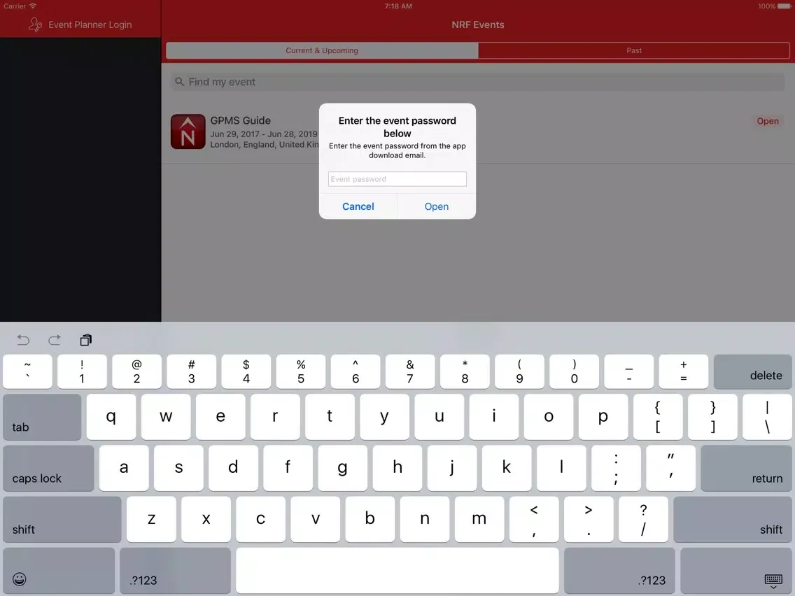 ภาพหน้าจอของ Norton Rose Fulbright, Events iPad 