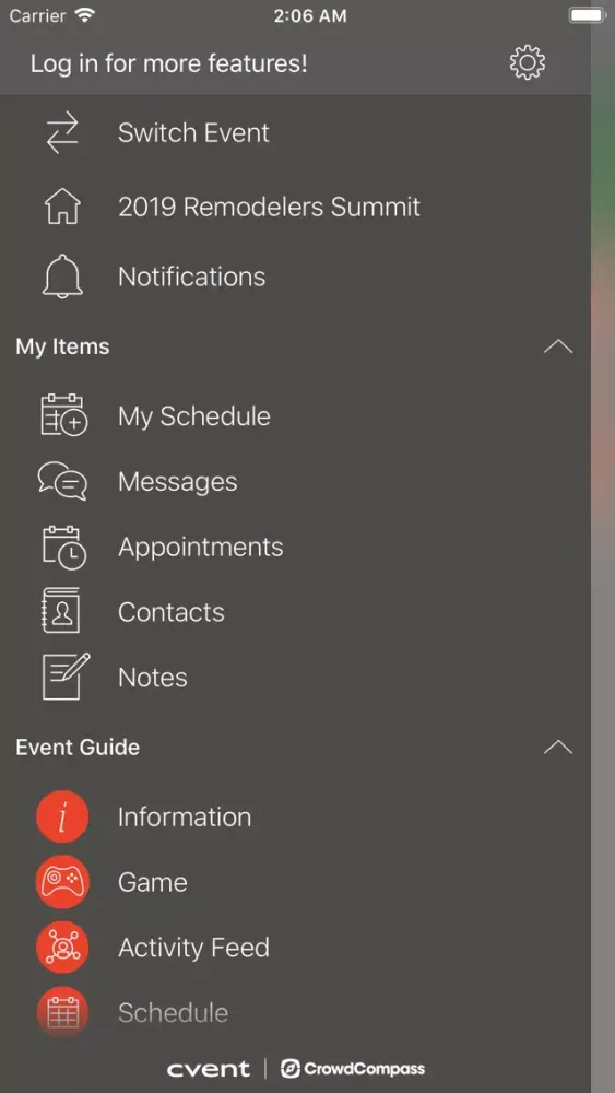 Tangkapan layar Hanley Wood Events Mobile App