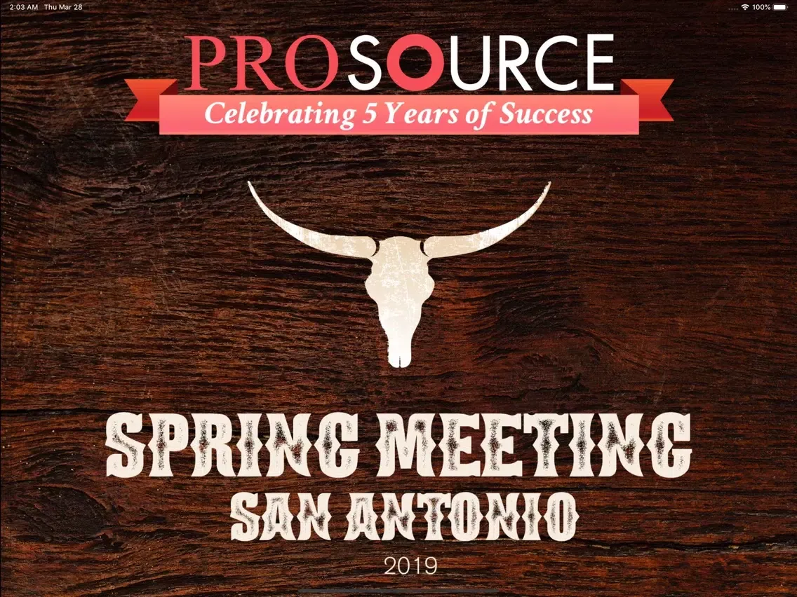 Capturas de tela do ProSource Events iPad 