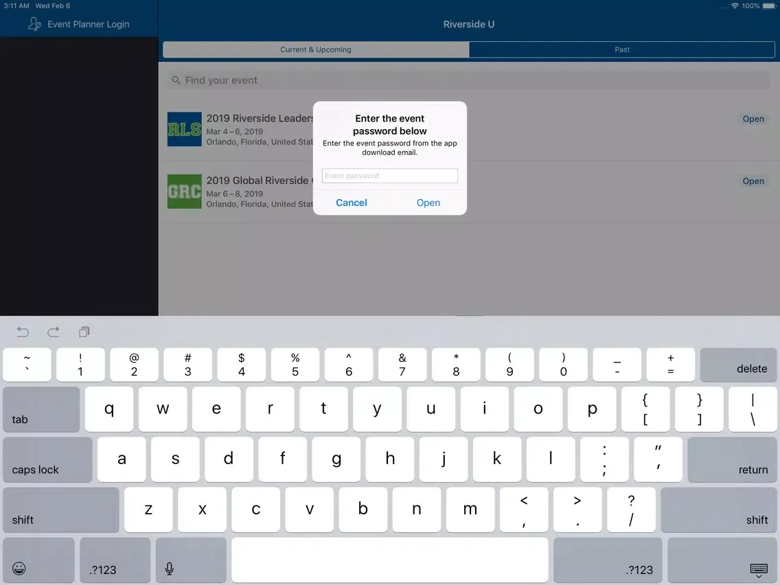 Tangkapan layar Riverside University iPad 