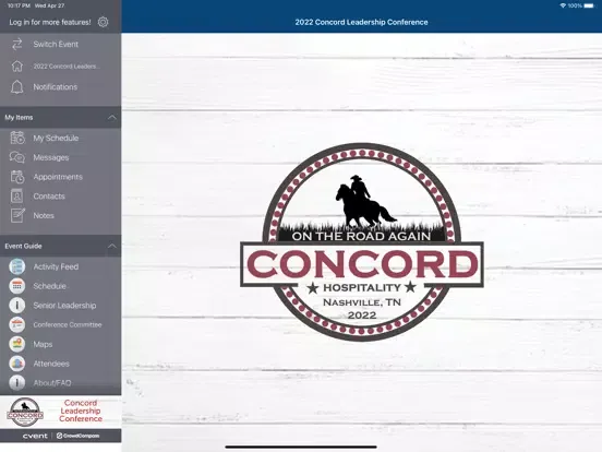 Concord Hospitality Events iPad 應用截圖