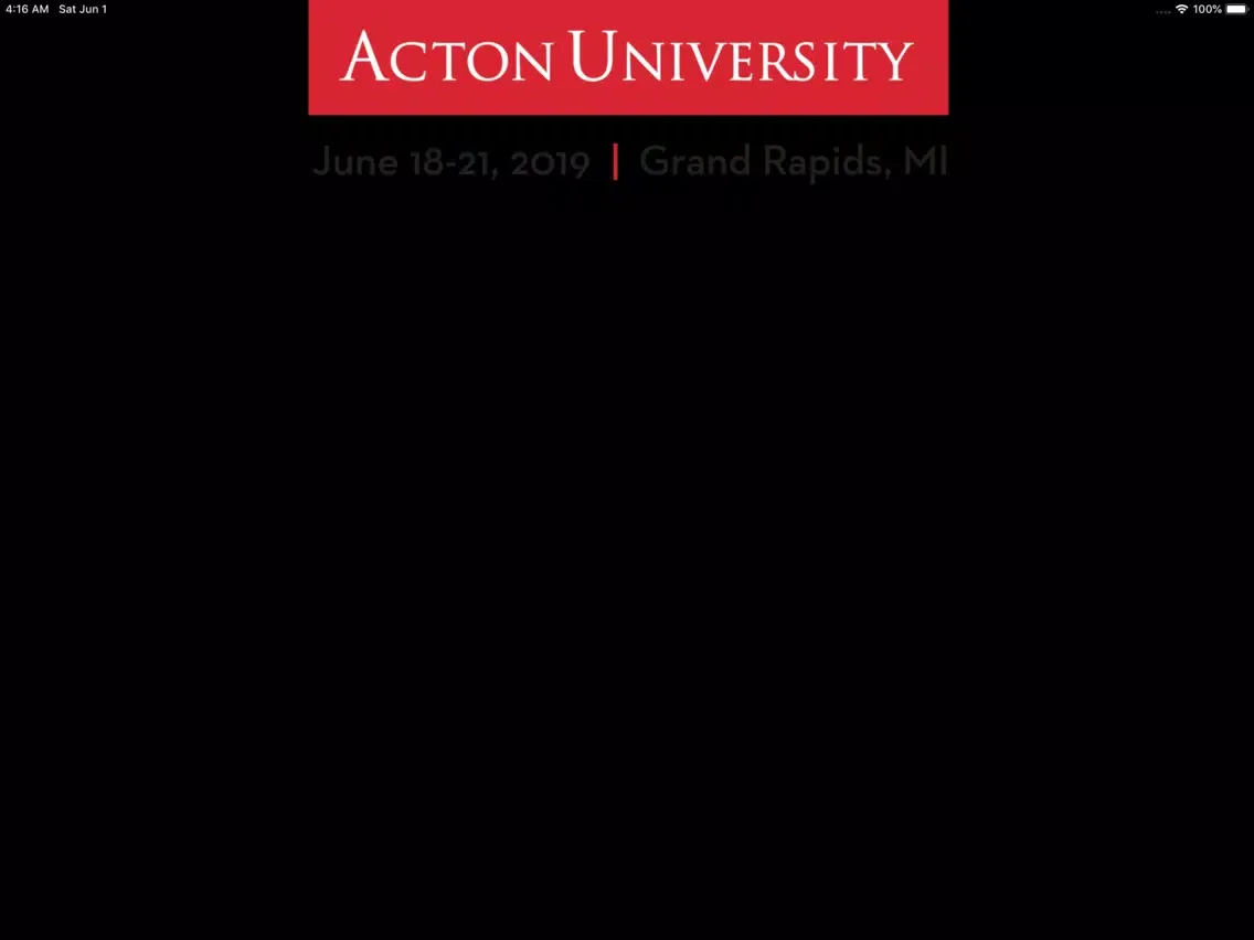 Screenshot di Acton University 2019 iPad 
