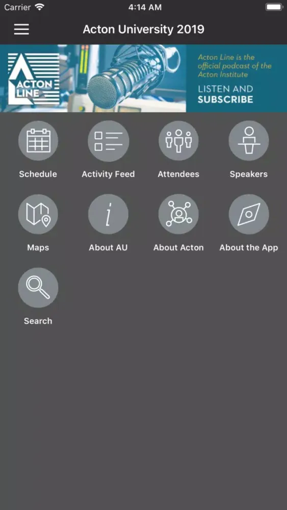 Screenshot di Acton University 2019