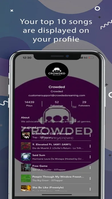 Capturas de tela do Crowded Music