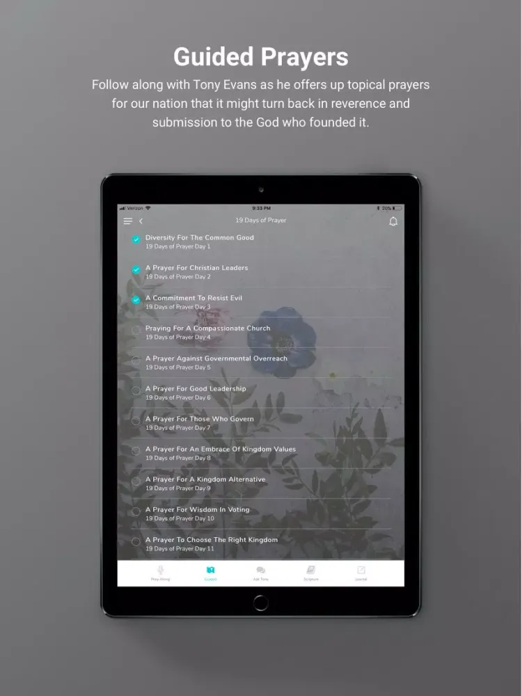 Captures d'écran de Tony Evans Prayer App iPad 