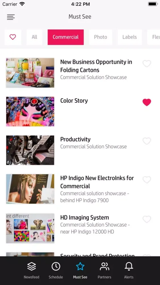 HP Indigo VIP App Screenshots