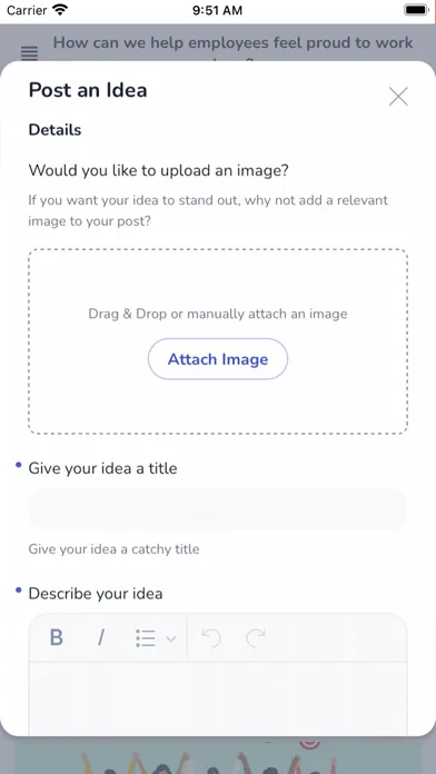 Tangkapan skrin Medallia Ideas