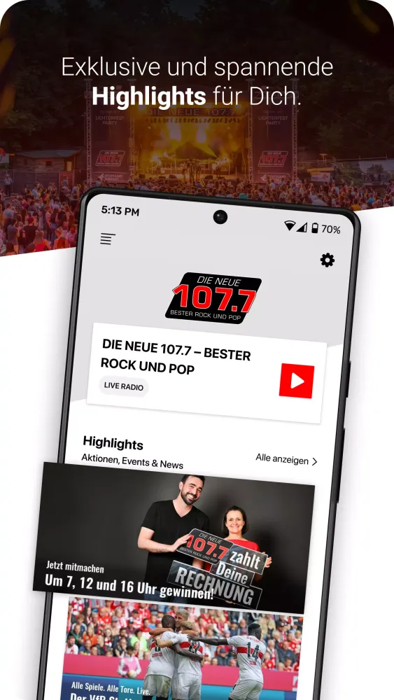 Capturas de tela do DIE NEUE 107.7