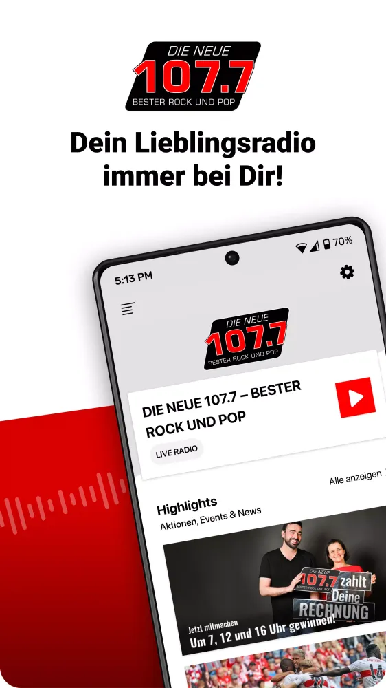 Capturas de tela do DIE NEUE 107.7