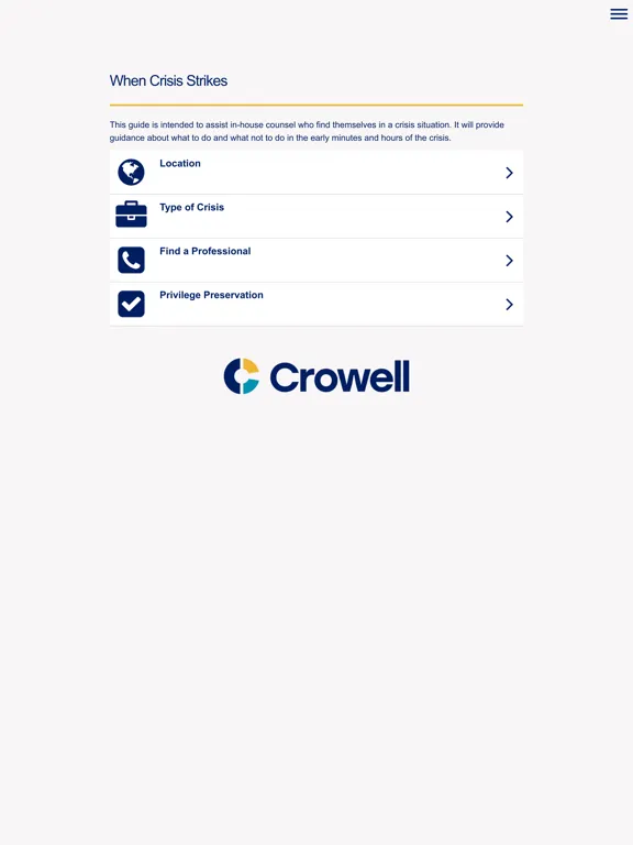صور Crowell Crisis Response App iPad 