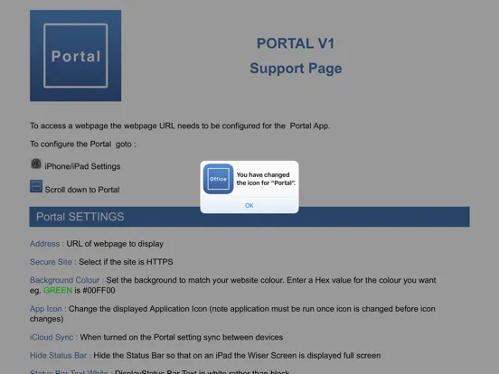 Tangkapan skrin Portal iPad 