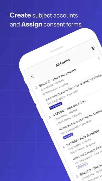 cubeCONSENT 3.0 - For Site INV Screenshots