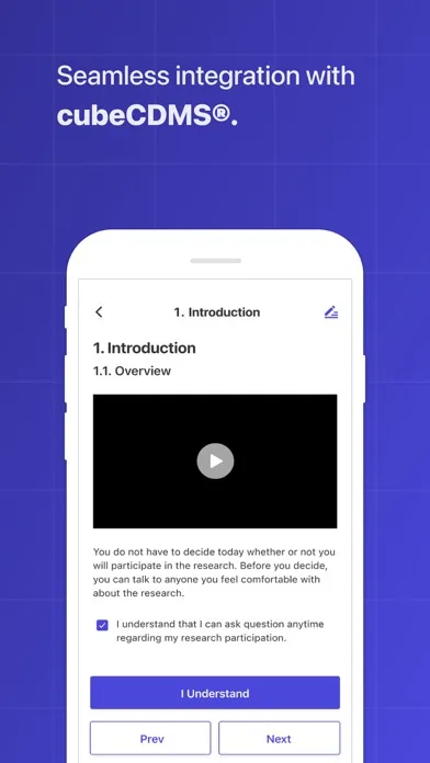 cubeCONSENT 3.0 - For Site INV Screenshots
