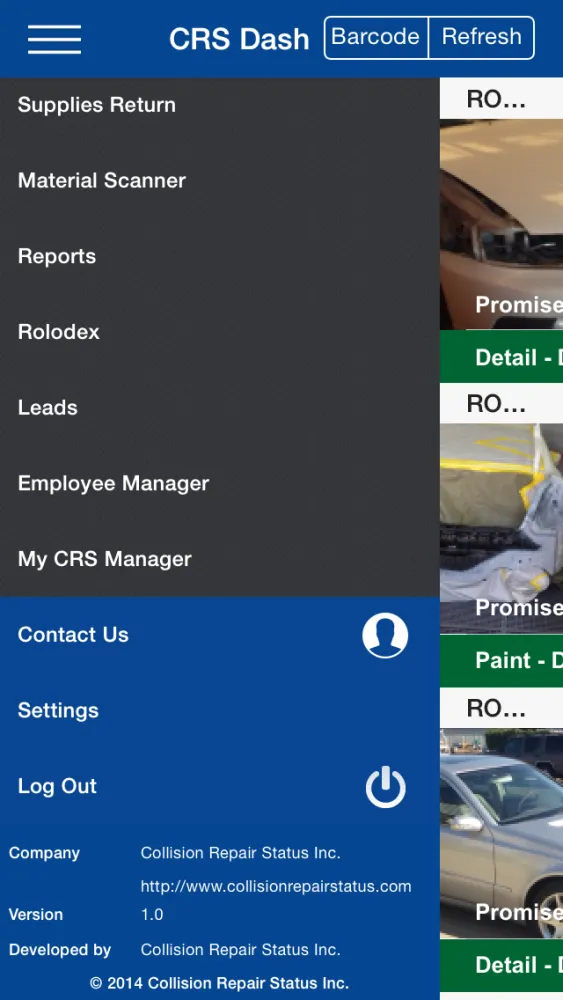 Tangkapan layar CRS Manager Shop